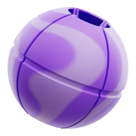 Ball Gradient Purple Abstract Shape  3D Icon