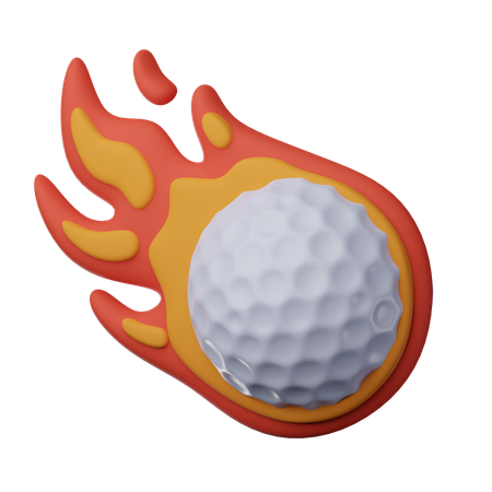 Ball on fire  3D Icon