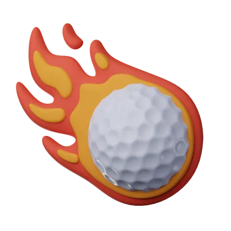 Ball on fire  3D Icon