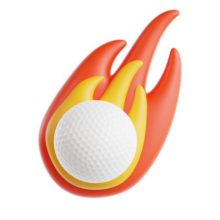 Balle de golf en feu  3D Icon