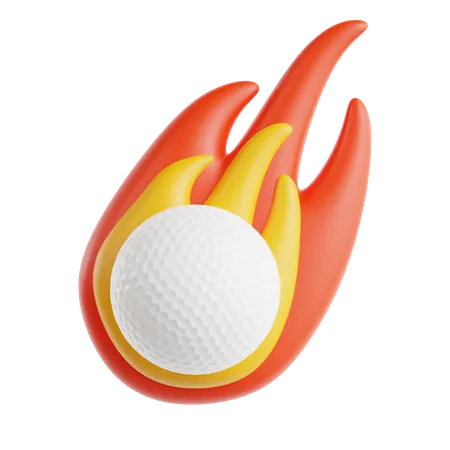 Balle de golf en feu  3D Icon