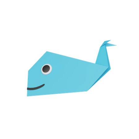 Ballena de papel  3D Icon