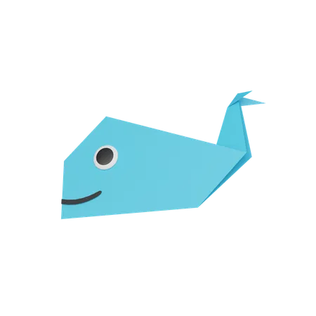 Ballena de papel  3D Icon