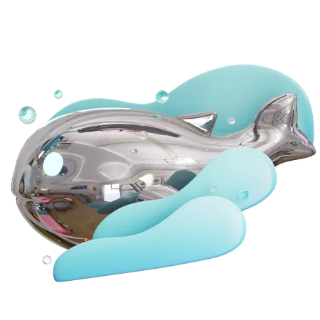 Ballena metálica de IA  3D Icon
