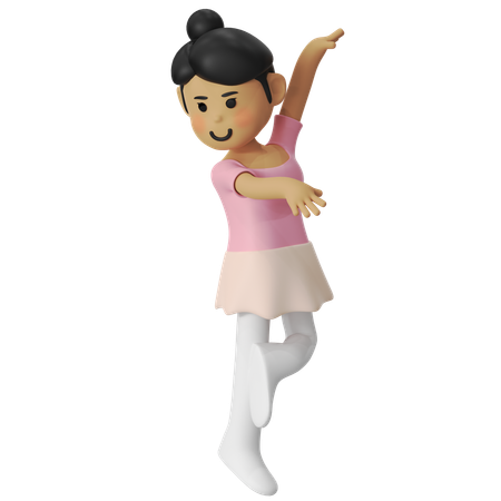 Ballet effance devant Girl  3D Illustration