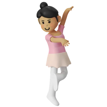Ballet effance devant Girl  3D Illustration