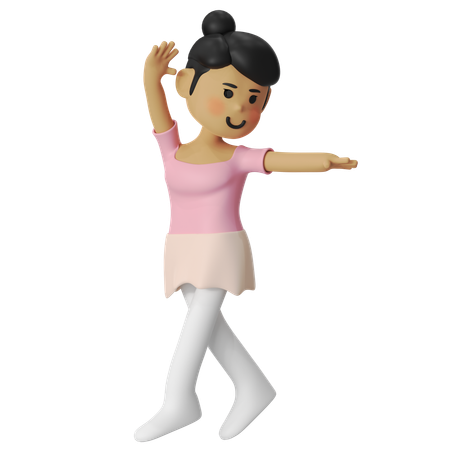 Ballet Epaule Girl  3D Illustration