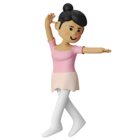 Ballet Epaule Girl  3D Illustration