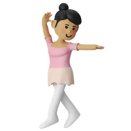 Ballet Epaule Girl  3D Illustration