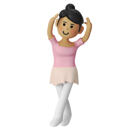 Ballet Releve Girl  3D Illustration
