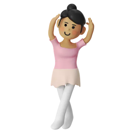 Ballet Releve Girl  3D Illustration