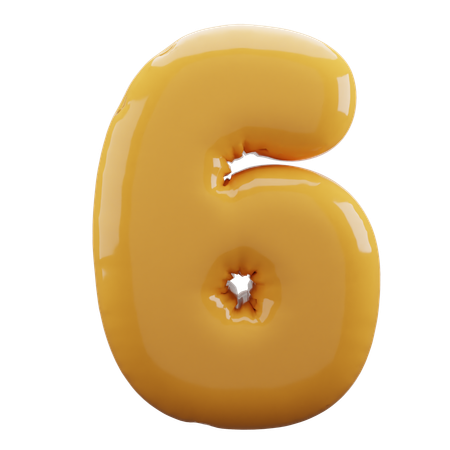 Icône 3D de ballon numéro 6  3D Icon