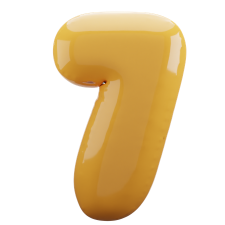 Icône 3D de ballon numéro 7  3D Icon