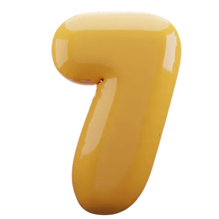 Icône 3D de ballon numéro 7  3D Icon