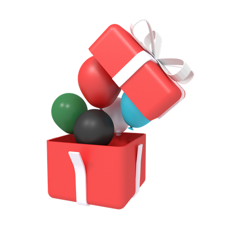 Ballon avec cadeau surprise  3D Icon