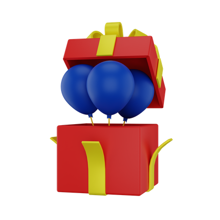 Cadeau de ballon  3D Icon