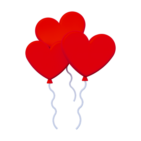 Ballon coeur  3D Icon