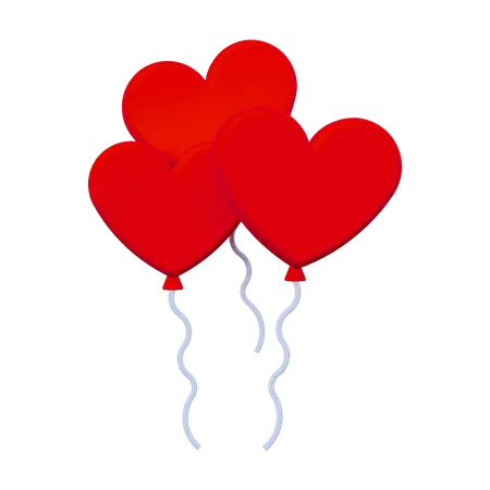 Ballon coeur  3D Icon