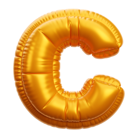 Lettre c ballon doré  3D Icon