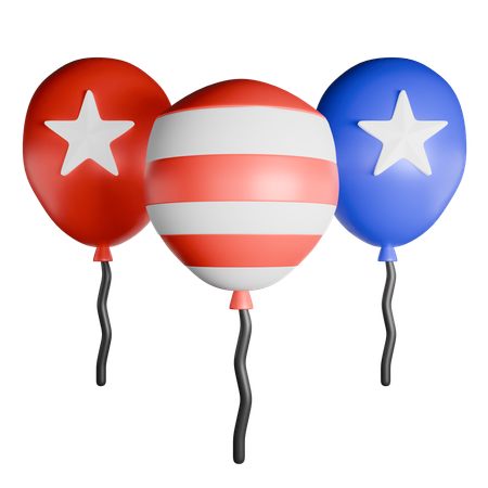 Ballon drapeau américain  3D Icon