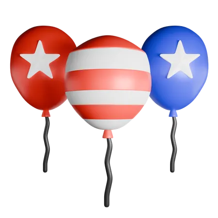 Ballon drapeau américain  3D Icon