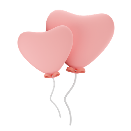 Ballon en forme de coeur  3D Illustration