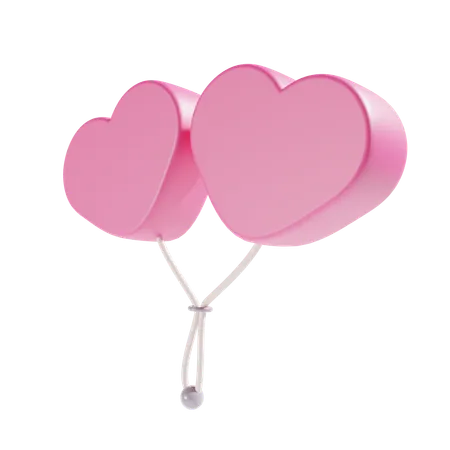 Ballon en forme de coeur  3D Icon