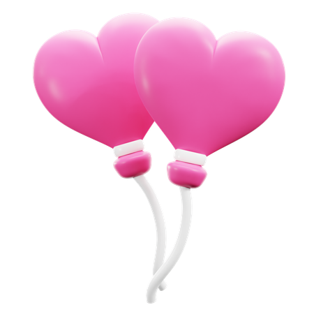 Ballon en forme de coeur  3D Icon