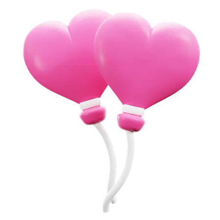 Ballon en forme de coeur  3D Icon