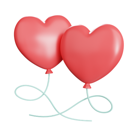 Ballon en forme de coeur  3D Icon