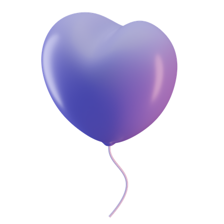 Ballon en forme de coeur  3D Illustration