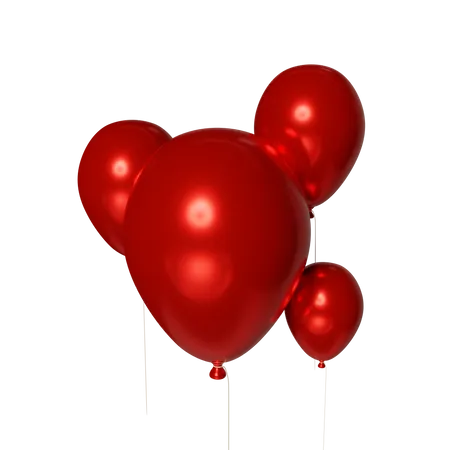 Ballon en forme de coeur  3D Illustration