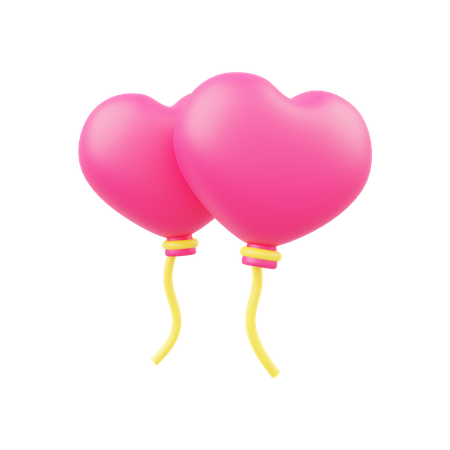 Ballon en forme de coeur  3D Illustration