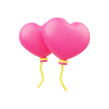 Ballon en forme de coeur  3D Illustration