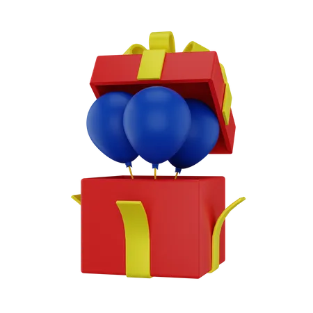 Ballon Geschenk  3D Icon