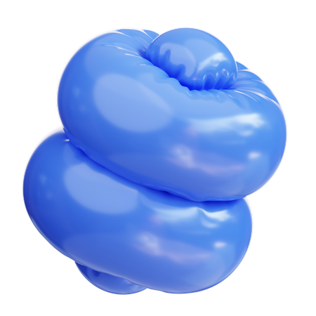 Ballon gonflable bleu foncé  3D Icon