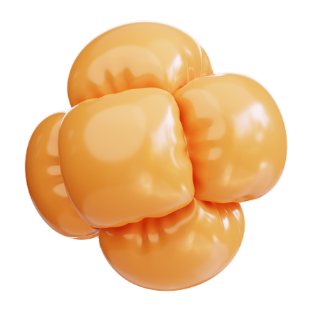 Ballon gonflable orange  3D Icon