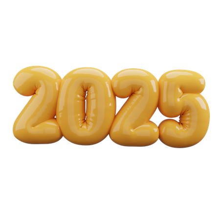 Autocollant lettre ballon 2025  3D Icon