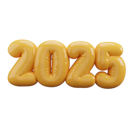 Autocollant lettre ballon 2025  3D Icon