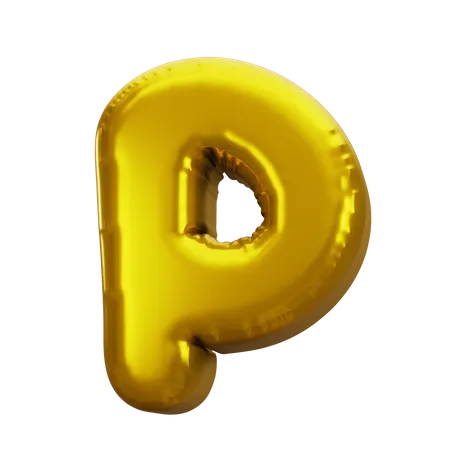 Lettre ballon p  3D Icon