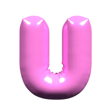 Lettre de ballon u  3D Icon