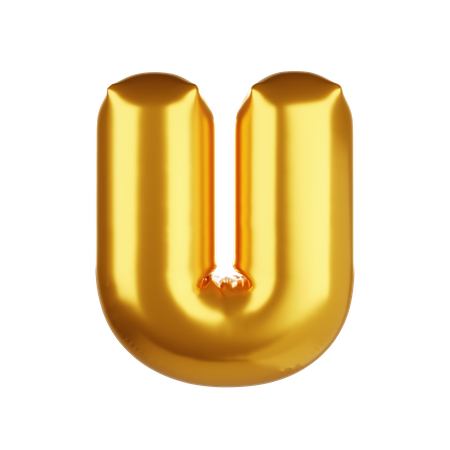 Lettre de ballon u  3D Icon