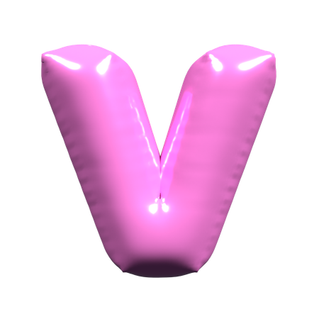 Lettre ballon v  3D Icon