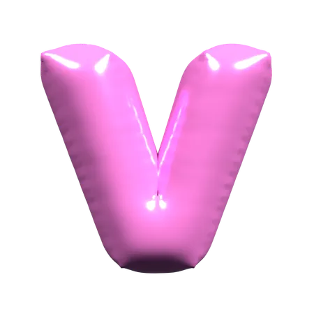 Lettre ballon v  3D Icon