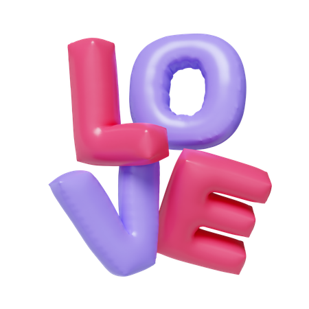 Lettres d'amour en ballon  3D Icon