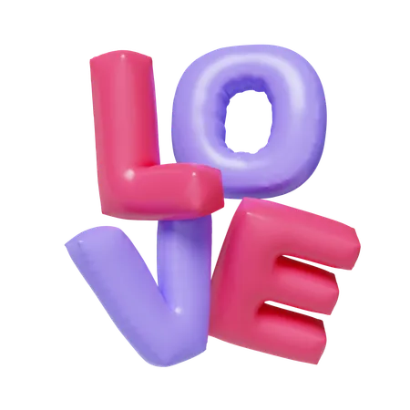 Lettres d'amour en ballon  3D Icon