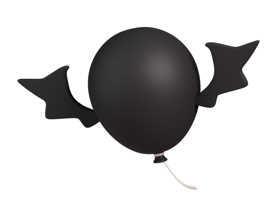 Ballon mit Fledermausflügel  3D Icon