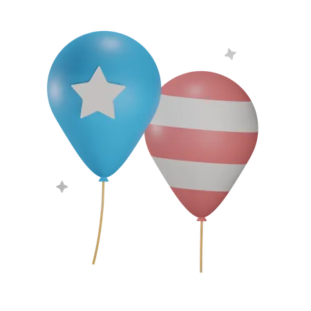 Ballon à motif américain  3D Illustration