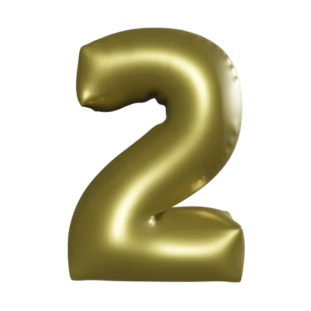 Ballon numéro 2  3D Icon