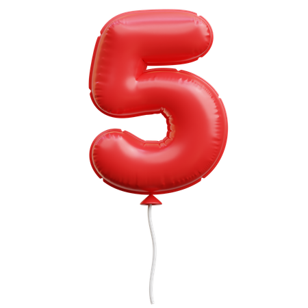 Ballon numéro 5  3D Icon